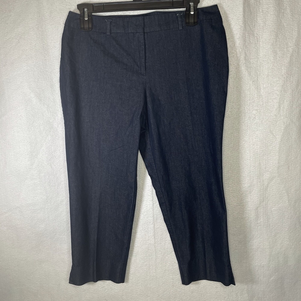 CHICO'S Pants Women's Size 2 Blue Cotton Blend Denim Crop Capri Jeans 38x22